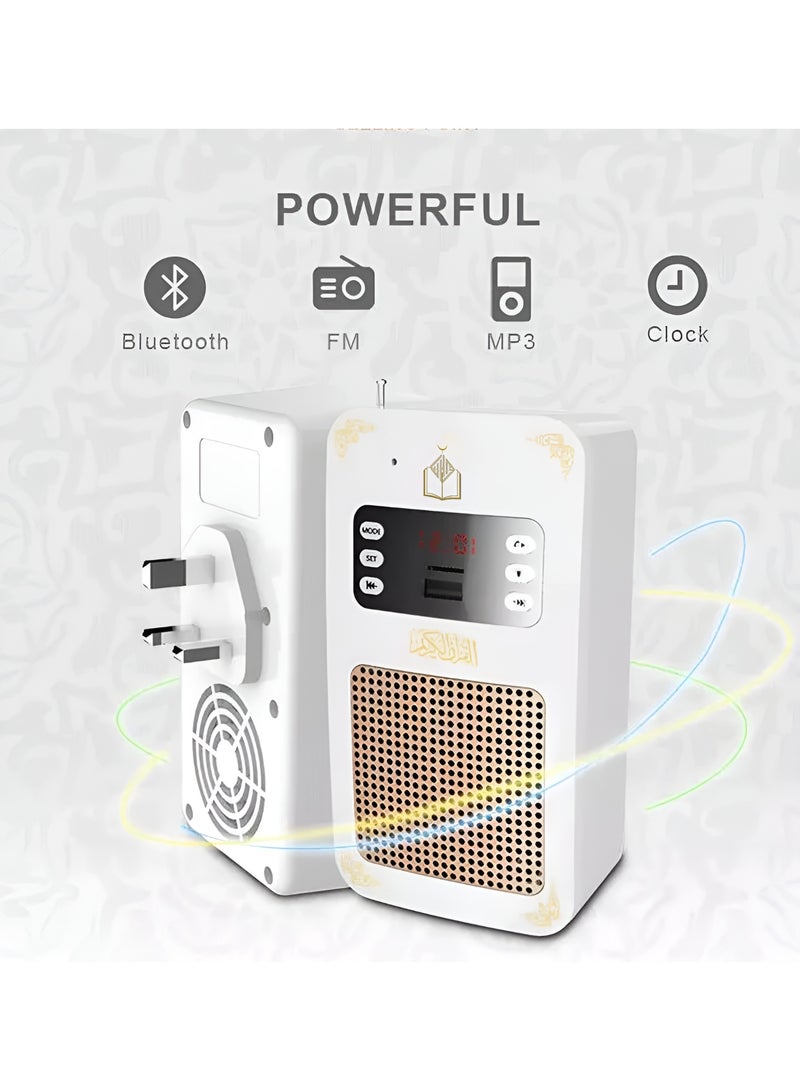 Equantu Bluetooth Wall Plug Quran Speaker SQ669 White - Image 4